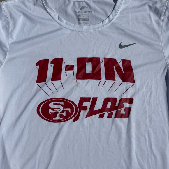 San Francisco 49ers Nike Dri Fit Tee “11 On Flag” White & Red NFL Official Sz XL - Picture 2 of 8